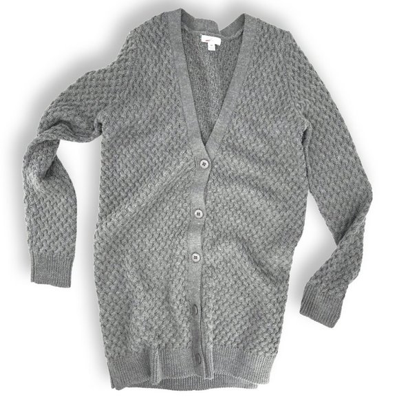 Joie Sweaters - [[ JOIE ]] Fitted Long Gray Button V Cardigan w/ Detailed Knit: Like New: Med